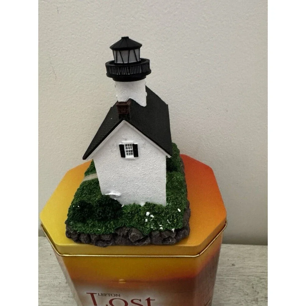 VTG Lefton Lost Lights Santa Barbara Lighthouse Figurine CCM13546 w/ Tag & Tin